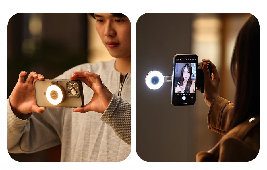Ulanzi LM19 MagSafe Light Portable Selfie Light for iPhone 17 16 15 14 13 12 Pro Max Fill Light Phone Stand Selfie Video Vlog