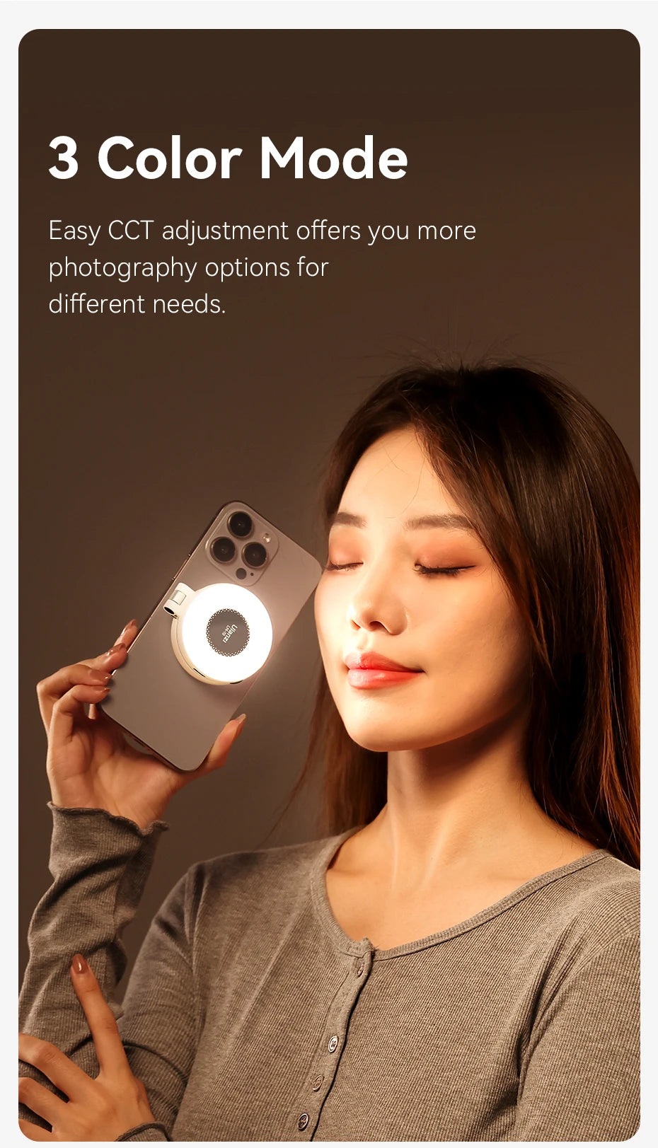 Ulanzi LM19 MagSafe Light Portable Selfie Light for iPhone 17 16 15 14 13 12 Pro Max Fill Light Phone Stand Selfie Video Vlog