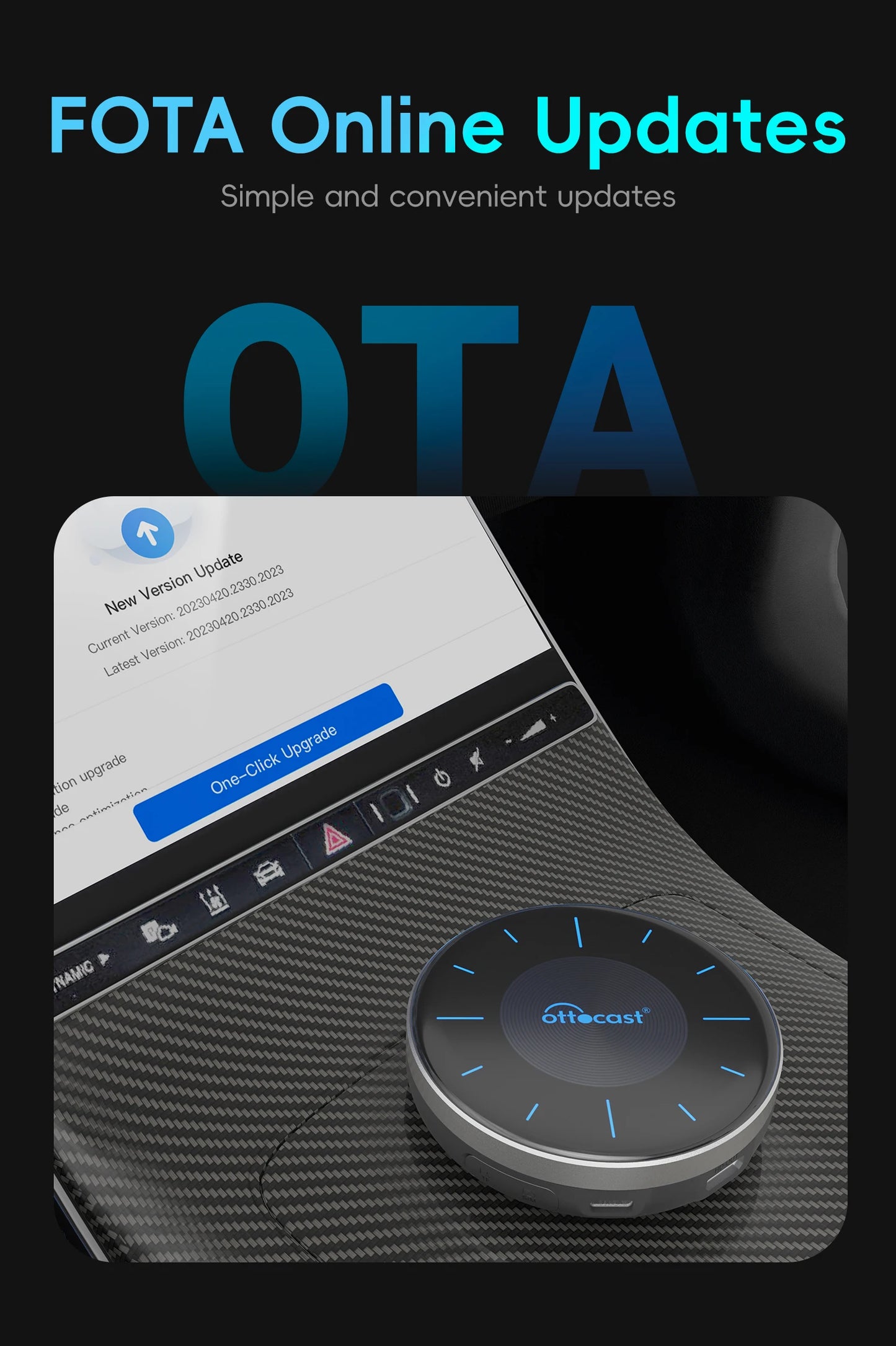 OTTOCAST P3 Android AI Box for Youtube Netflix Wireless CarPlay Android Auto TV Box for HDMI Out Car Accessories Gift for Men