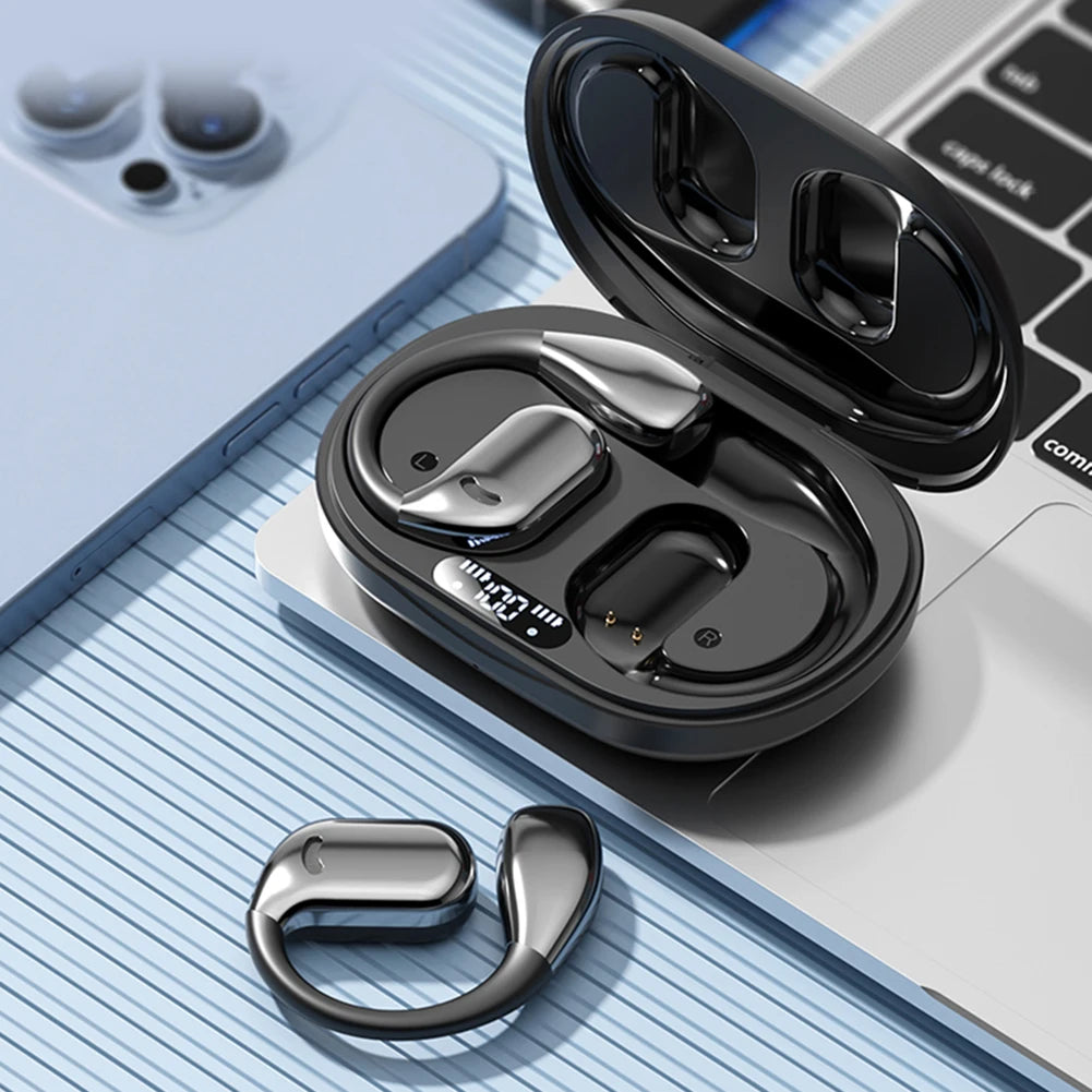 Bluetooth 5.4 Wireless Translation Headphone Multi Languages Business Earphone Ear Hook Noise Cancelling HiFi Stereo Earbud