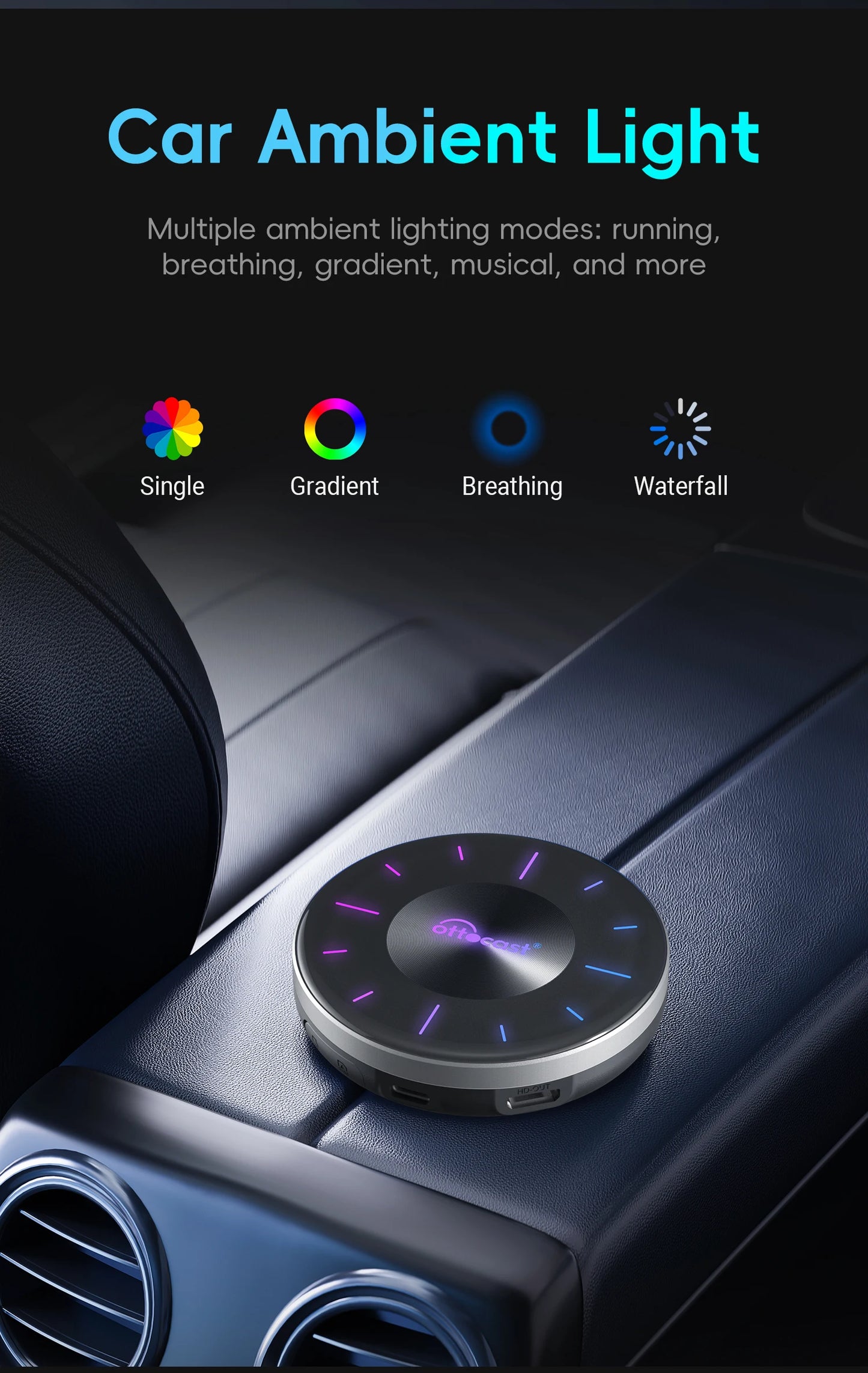 OTTOCAST P3 Android AI Box for Youtube Netflix Wireless CarPlay Android Auto TV Box for HDMI Out Car Accessories Gift for Men