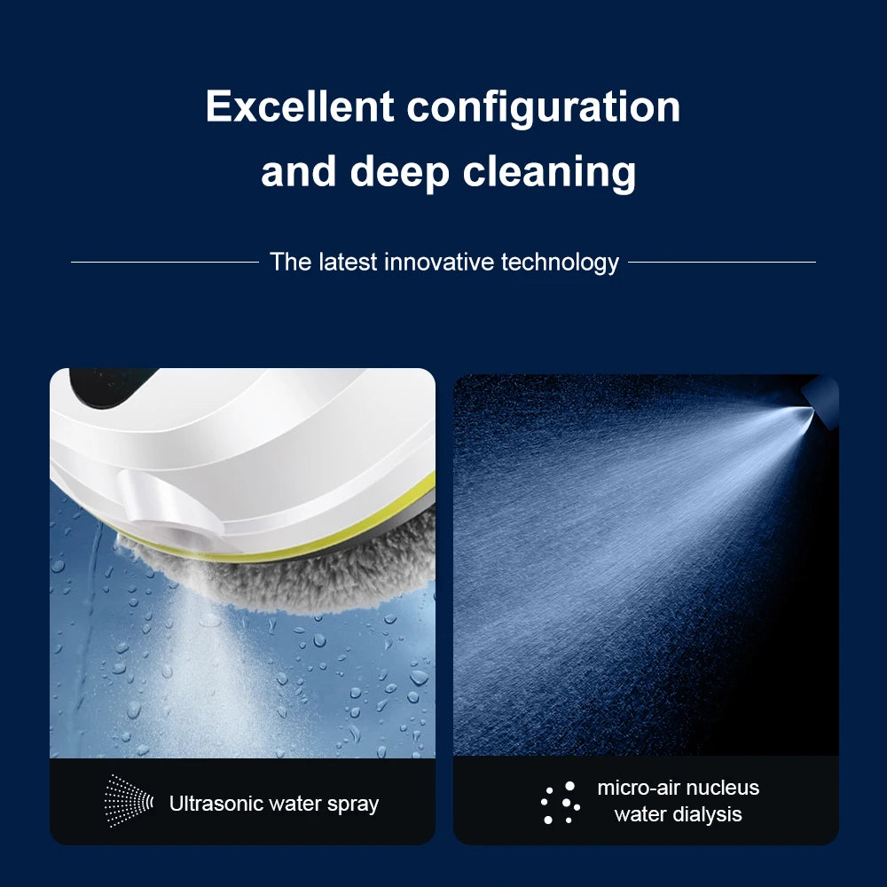 PuRuiKai 2025 Robotic Window Cleaner – AI-Powered Streak-Free for Glass/Patio Doors/Tiles Ultra-Quiet & Remote Control  PRK-309