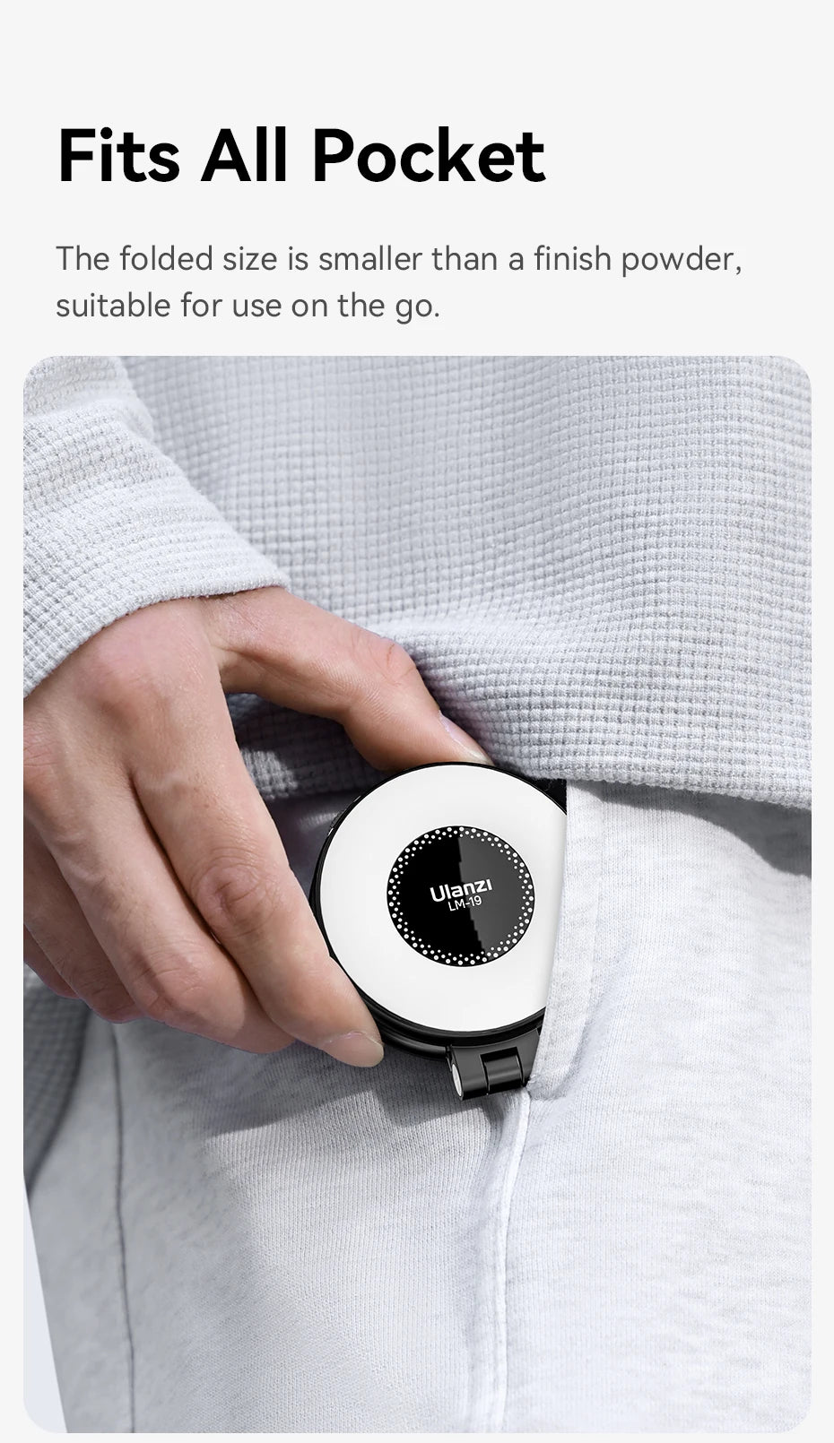 Ulanzi LM19 MagSafe Light Portable Selfie Light for iPhone 17 16 15 14 13 12 Pro Max Fill Light Phone Stand Selfie Video Vlog