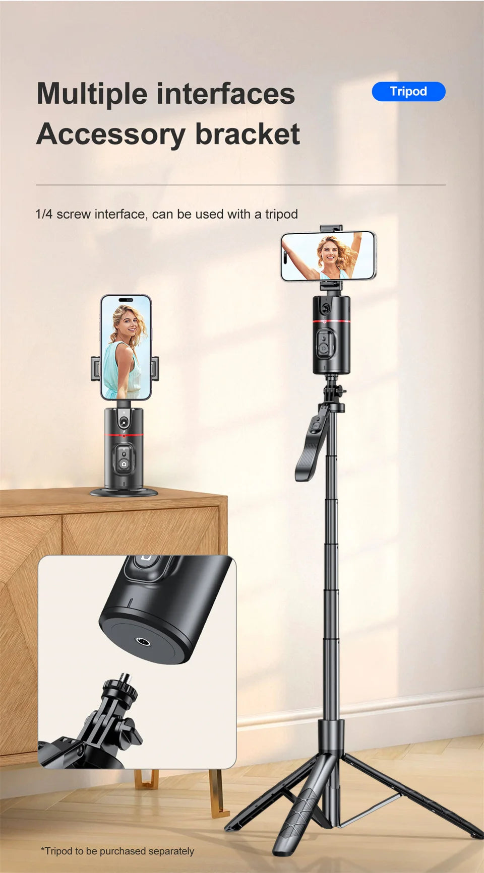 2025 NEW Gimbal Stabilizer Selfie Stick Foldable Wireless Tripod with Bluetooth Shutter Monopod for iPhone Android smartphone