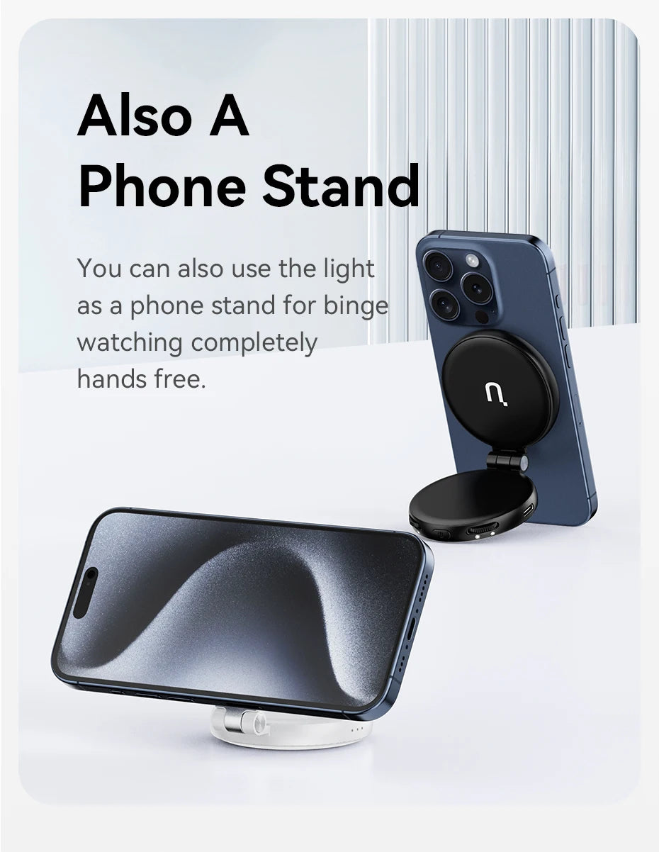 Ulanzi LM19 MagSafe Light Portable Selfie Light for iPhone 17 16 15 14 13 12 Pro Max Fill Light Phone Stand Selfie Video Vlog