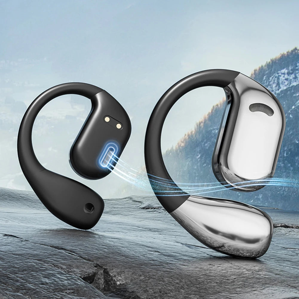 Bluetooth 5.4 Wireless Translation Headphone Multi Languages Business Earphone Ear Hook Noise Cancelling HiFi Stereo Earbud