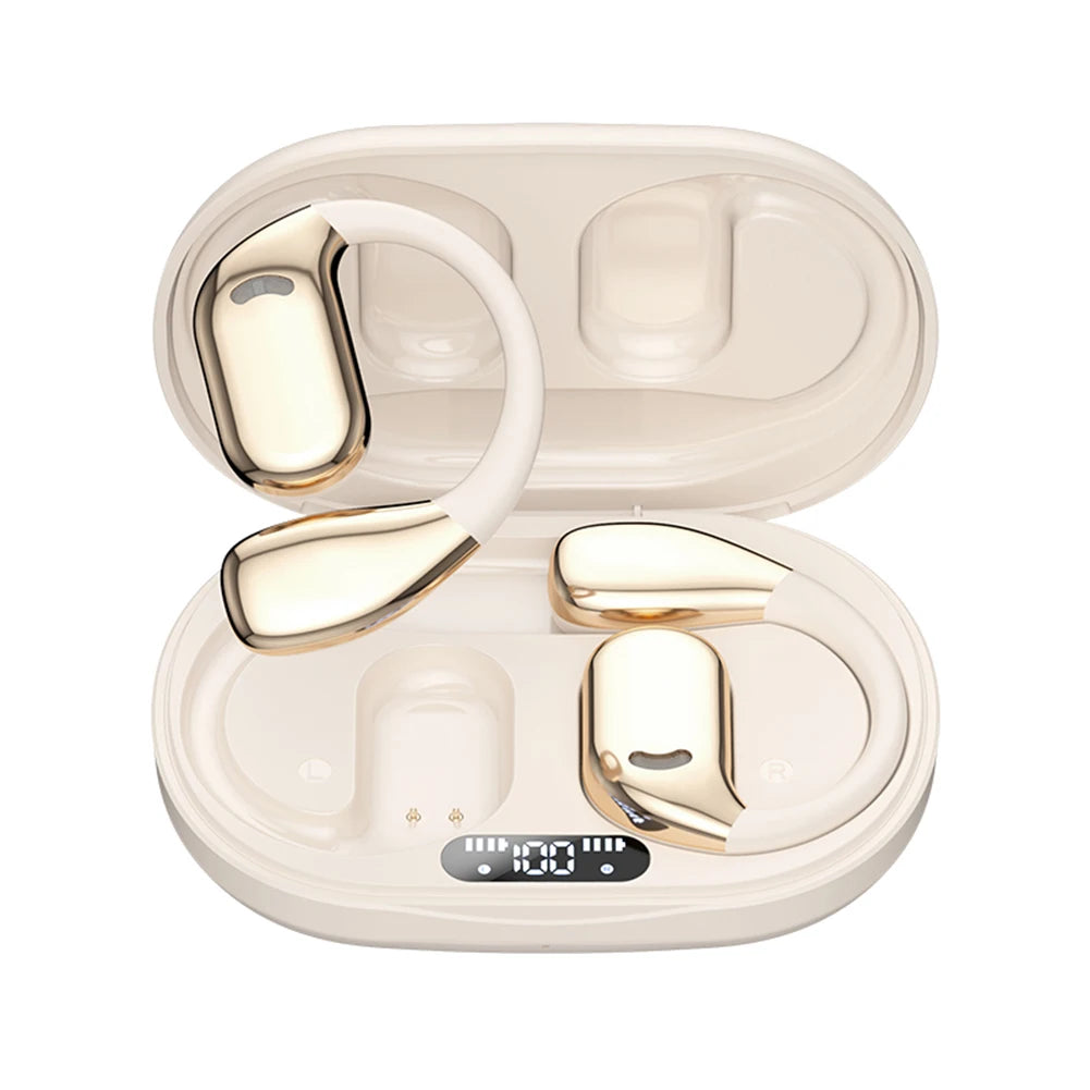 Bluetooth 5.4 Wireless Translation Headphone Multi Languages Business Earphone Ear Hook Noise Cancelling HiFi Stereo Earbud
