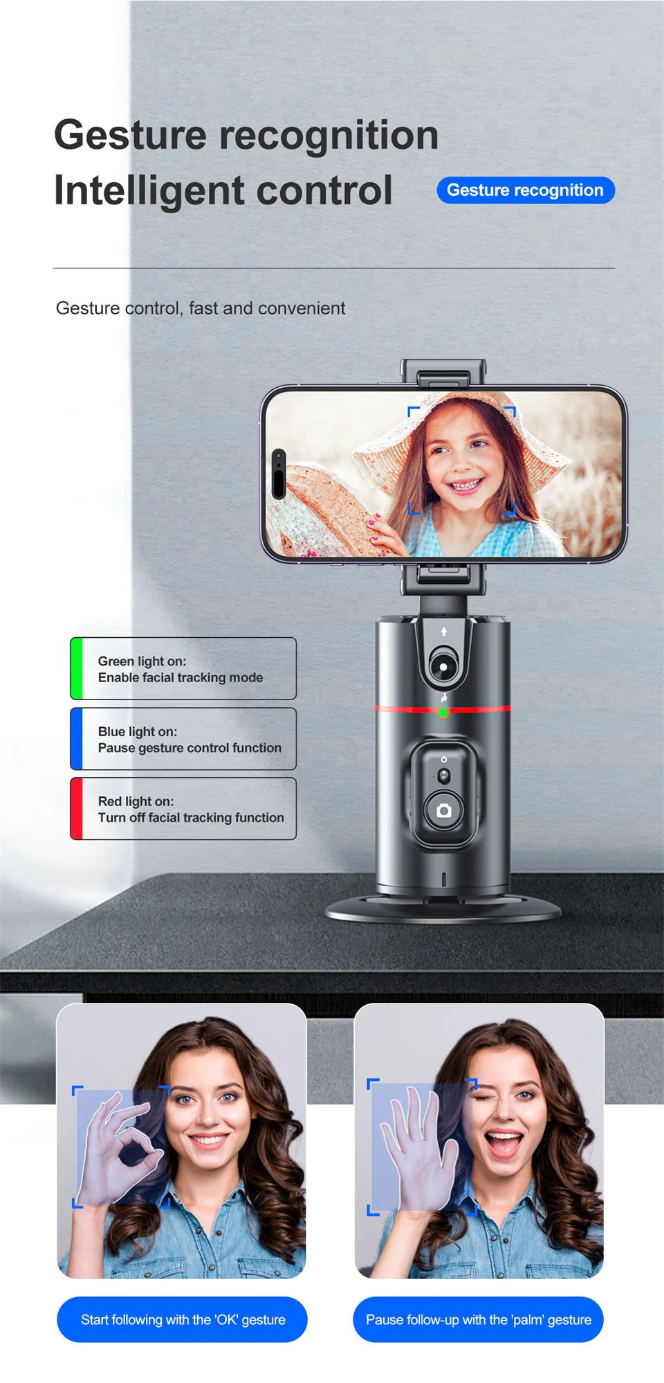 2025 NEW Gimbal Stabilizer Selfie Stick Foldable Wireless Tripod with Bluetooth Shutter Monopod for iPhone Android smartphone