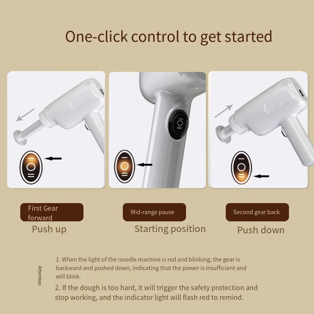 Wireless  Pasta Noodle Maker 6 Molds Pasta Machine Portable USB Rechargeable 1800mAh Battery Utility Kitchen Gadget 제면기