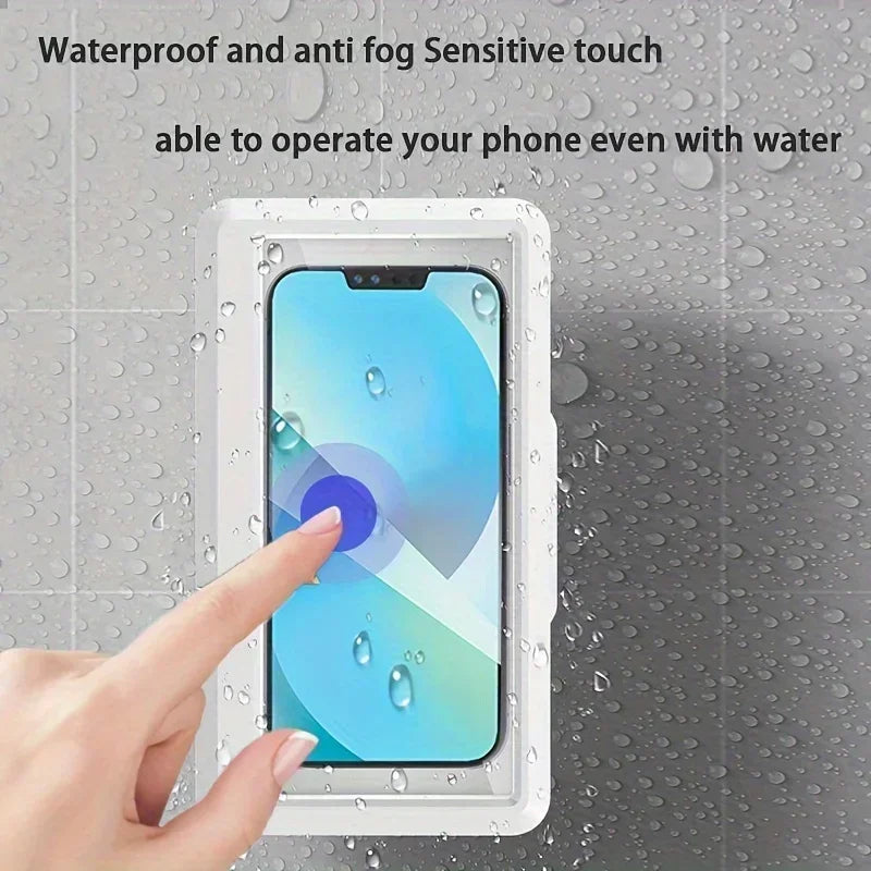 ftvae 360 Rotation Waterproof and Anti-fog Mobile Phone Case for Bathroom Shower Phone Holder Waterproof Can Be Touched Shower P