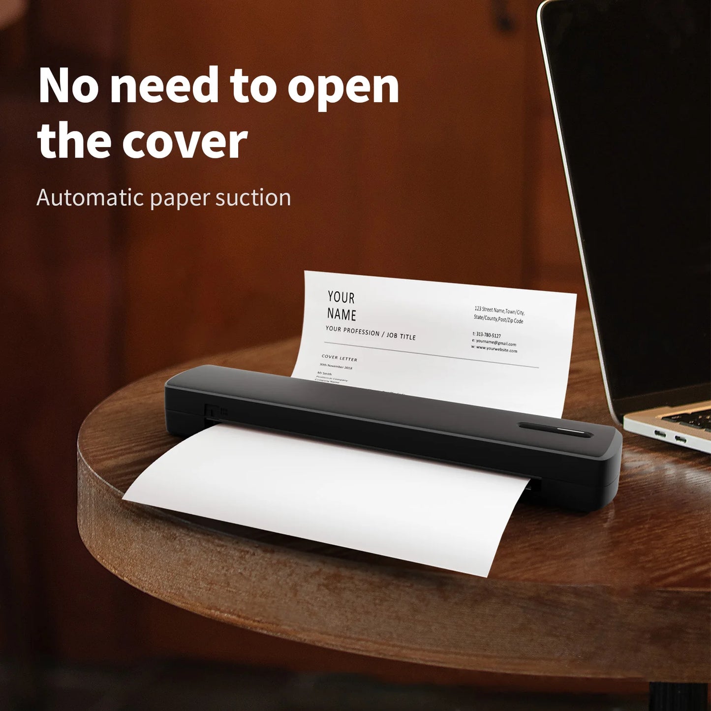 Portable Printer Wireless Inkless Thermal A4 C80 300DPI US-letter Mobile Printer Support Android iOS for Travel Work Home
