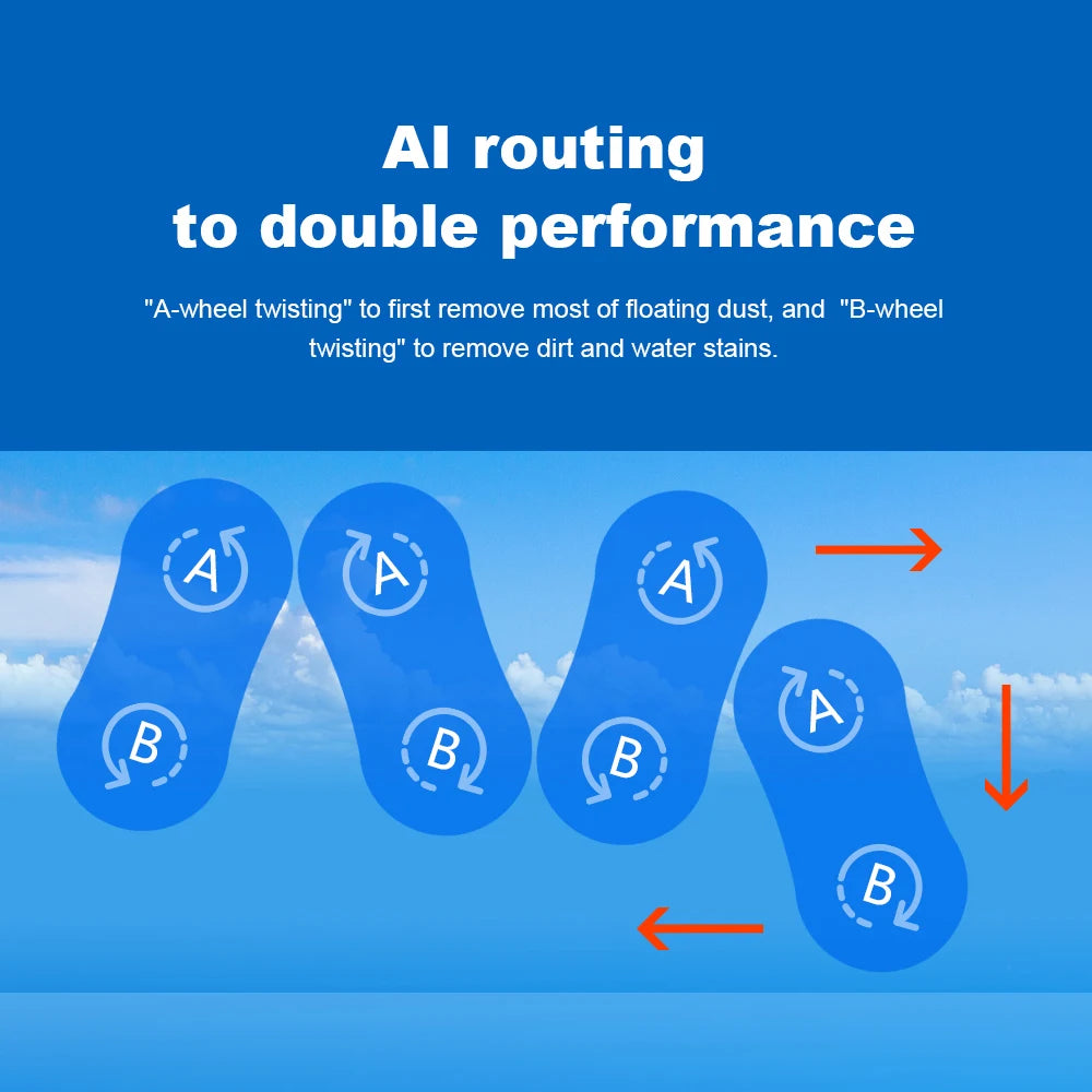 PuRuiKai 2025 Robotic Window Cleaner – AI-Powered Streak-Free for Glass/Patio Doors/Tiles Ultra-Quiet & Remote Control  PRK-309