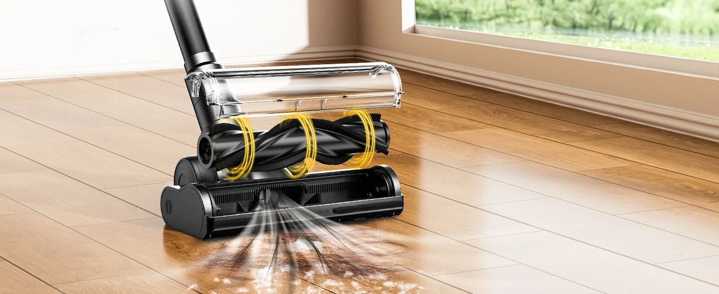 Cordless Vacuum Cleaner, 46Kpa/55min Self-Standing Powerful Stick Lightweight Vacuum Cleaner for Home Pet Hair/Hard Floor/Carpet